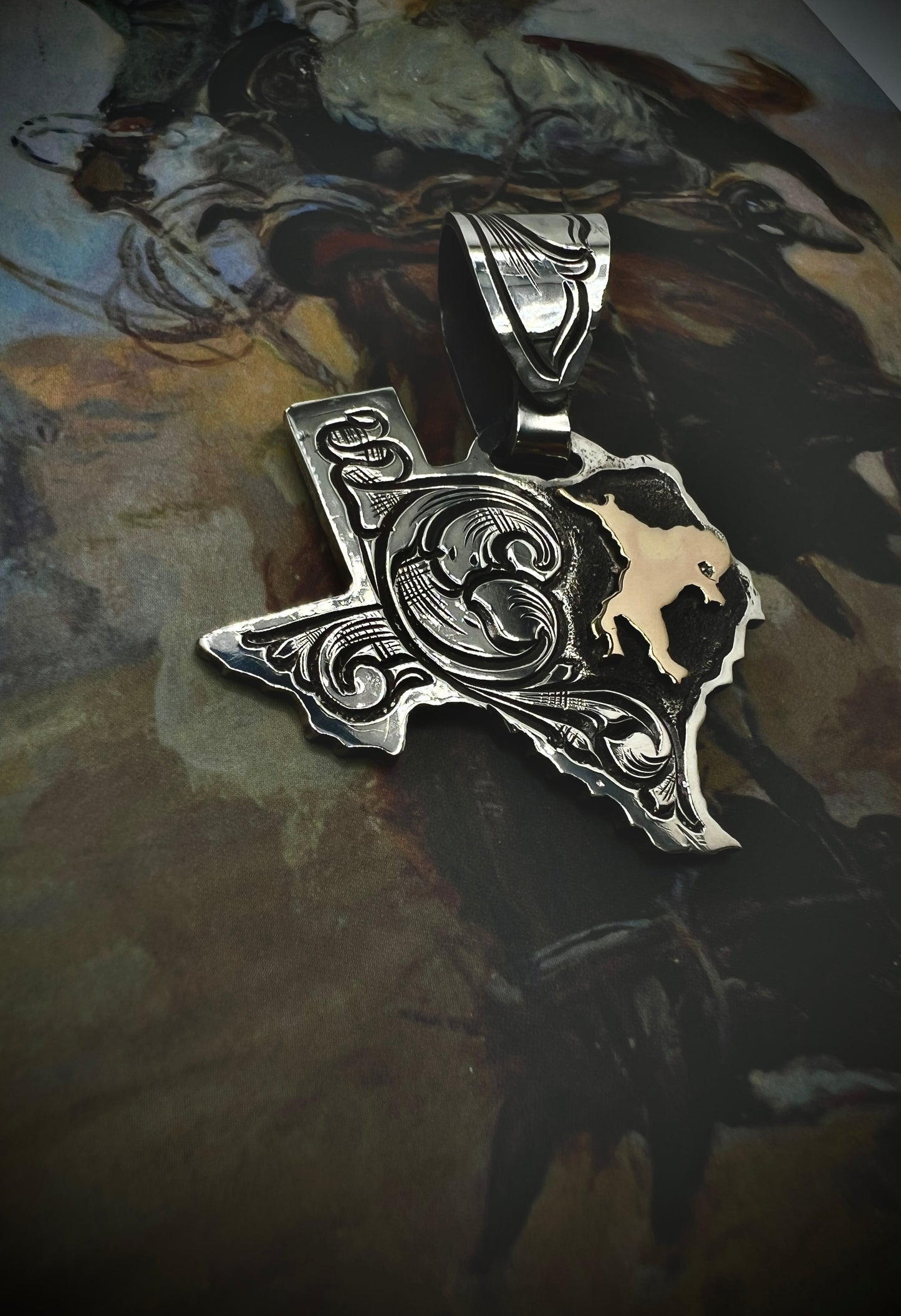 Sterling Silver/Gold Texas Pendant